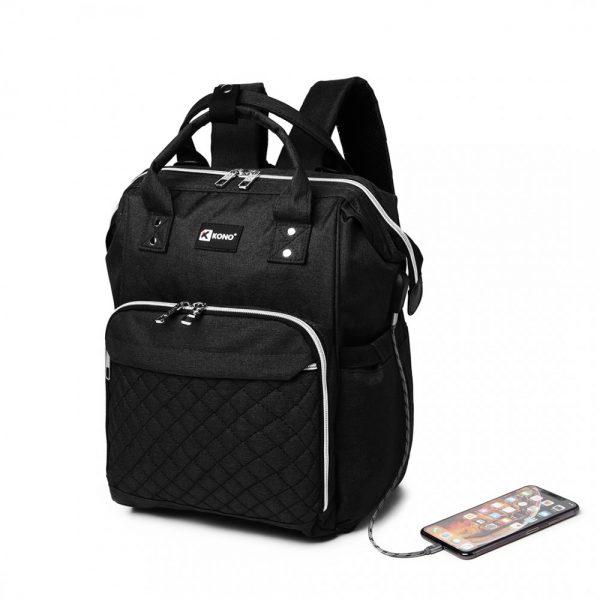 large baby changing backpack with usb connectivity,