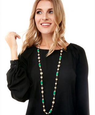 Tres Chic Tube Pearl Strand Necklace