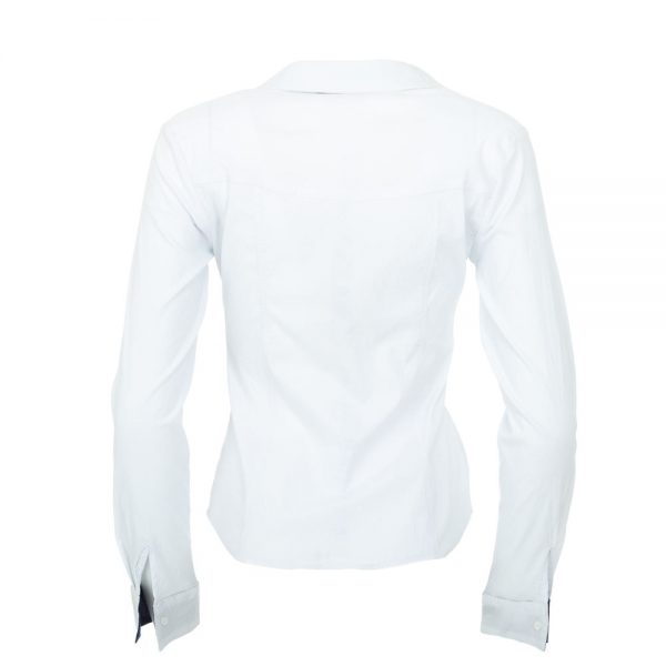 Ladies White Casual Long Sleeve Shirt