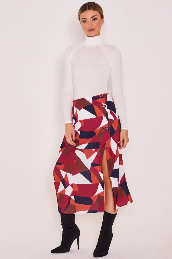 Zibi London Geometric printed skirt on Udara London.