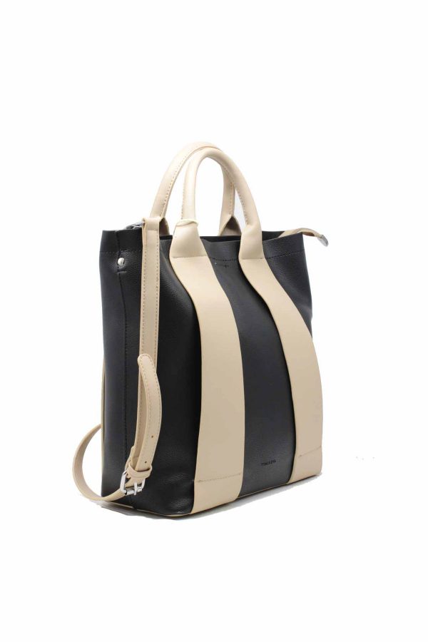 Colour Block Large Handbag, leather-look ladies designer shoulder bag