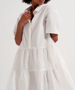 White Shirt buttoned dress