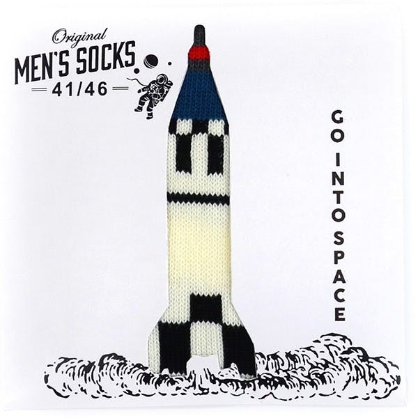 Men's Socks - Go Into Space Design - Off white
