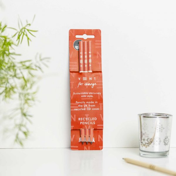 3-pack recycled Pencil set- -Make a Mark Orange - Udara London