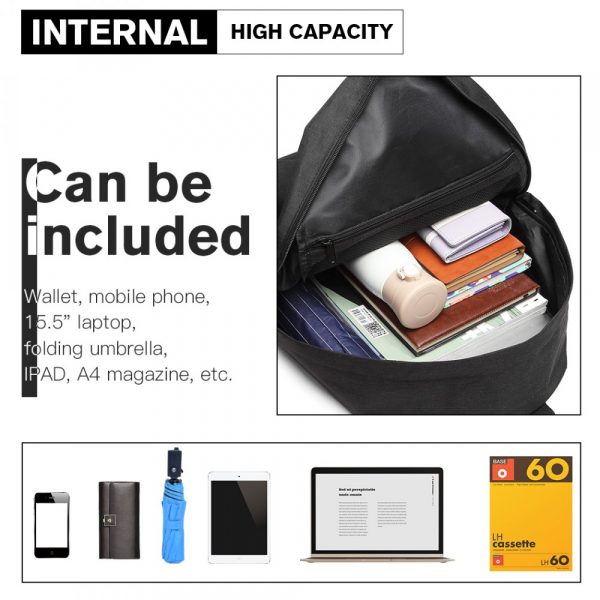 Kono Large Functional Basic Backpack - Black.