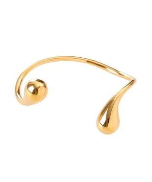 Gentle curve bracelet, gold plated