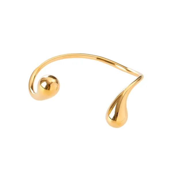 Gentle curve bracelet, gold plated