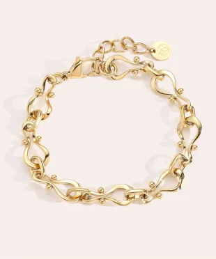 Gourd Type Bracelet, Gold plated