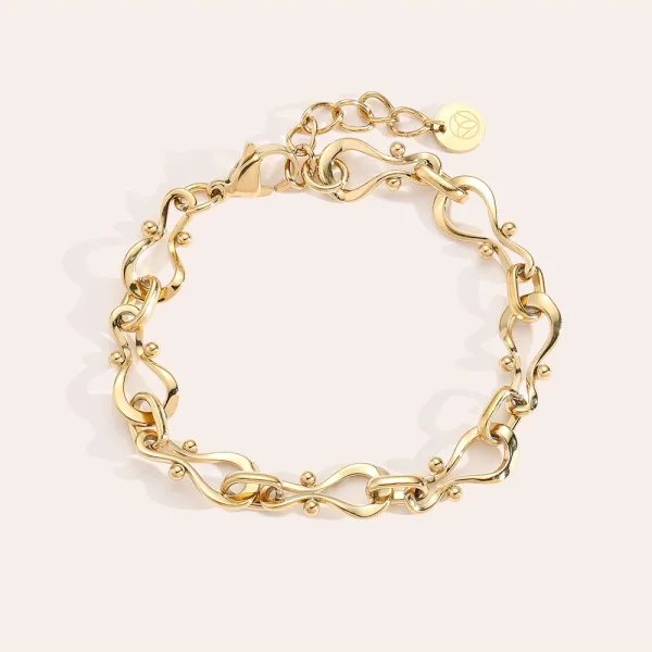 Gourd Type Bracelet, Gold plated