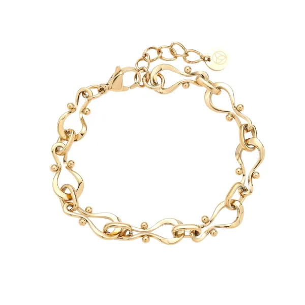 Gourd Type Bracelet, Gold plated