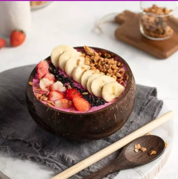 Coconut Bowls & Wooden Spoon Combo